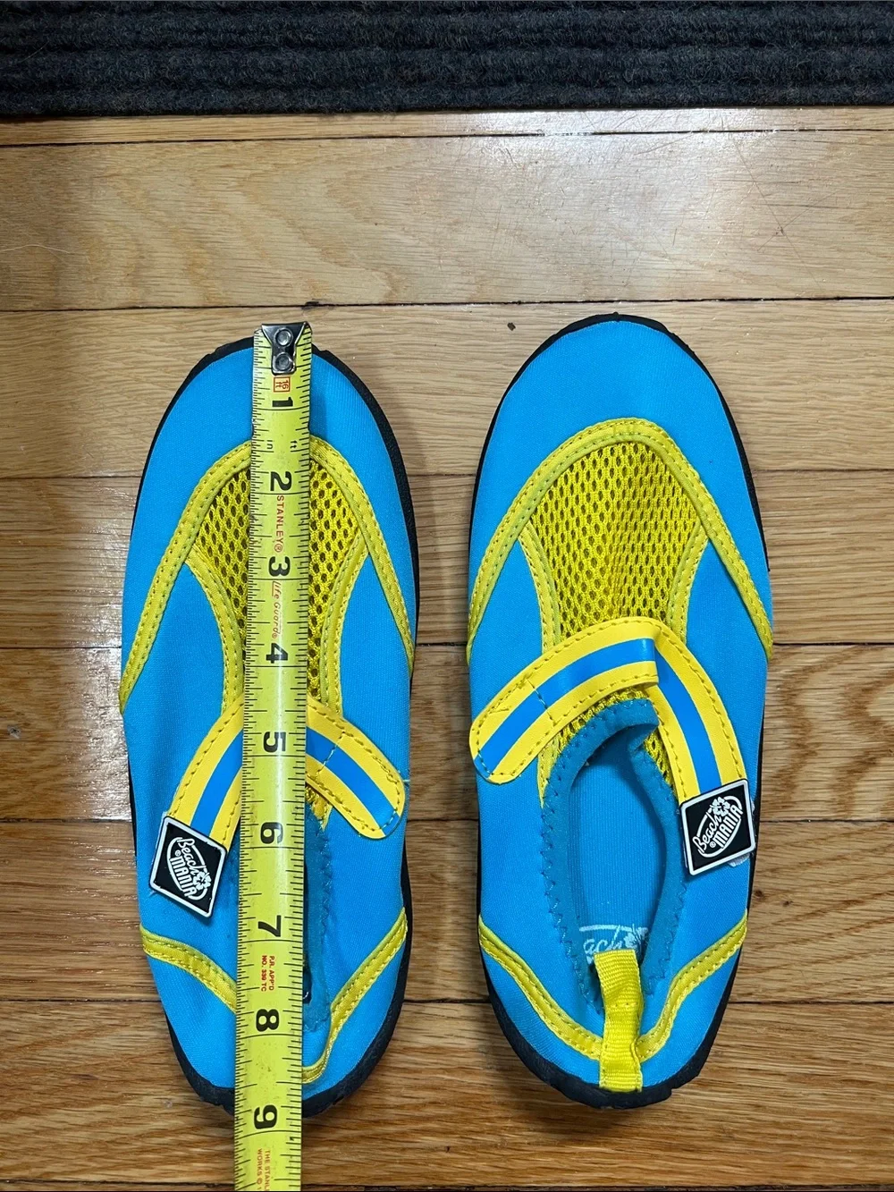 Children's Blue and Yellow Quick-Dry Water Shoes with Secure Strap